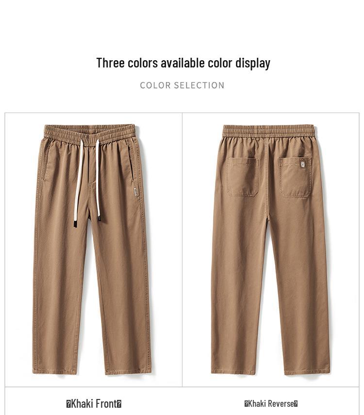 Pure Cotton Men's Casual Straight-Leg Pants - Spring/Autumn Trendy, Loose, Versatile Workwear