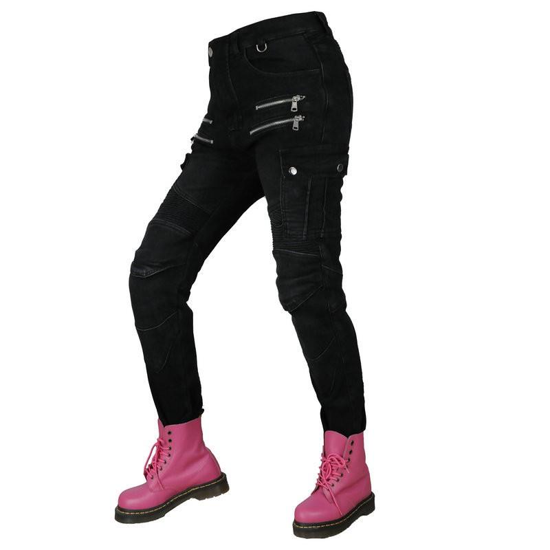 Womens Winter Motorcycle Riding Pants With Silicone Padding Warm Cotton Blend Protective Gear Biker
