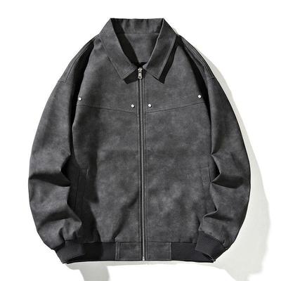 American Retro Unisex Deerskin Lapel Jacket - Autumn/Winter Loose Fit