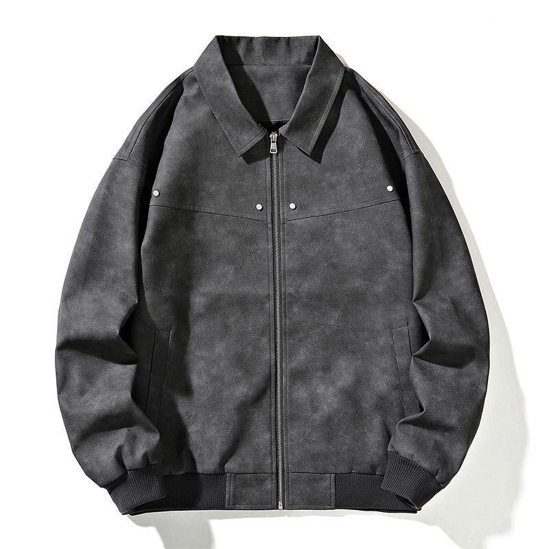 Unisex High-End Retro Deerskin Lapel Jacket - Autumn/Winter Trendy Loose Fit Large