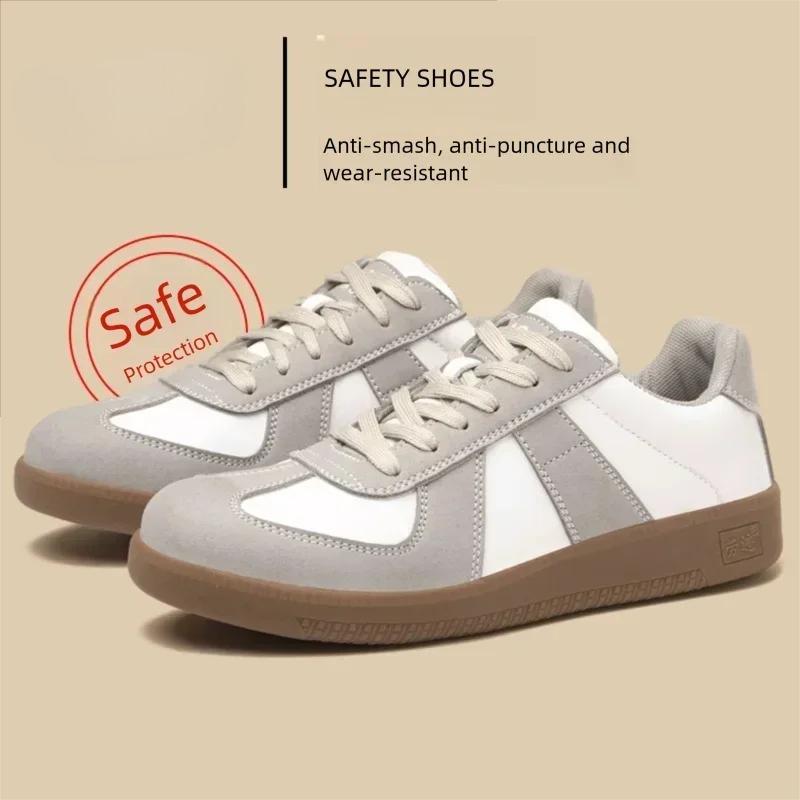 

Unisex safety shoes with steel toe, anti-smash, puncture-resistant, wear-resistant, lightweight, all-season protective foot 37 білий