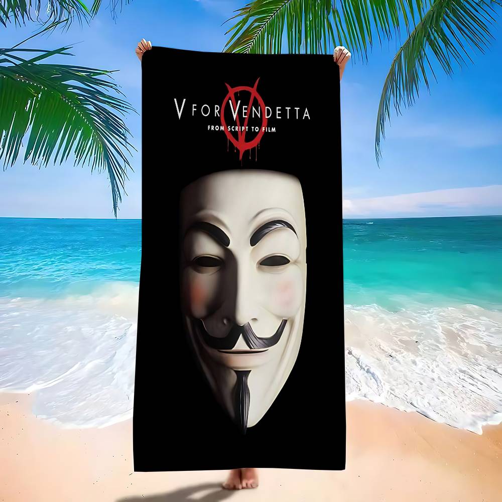 Science Fiction Film V For V-vendetta Anime Beach Swimming Towel Soft Absorbent Washcloth Children's Gifts For Kids Travel Gym