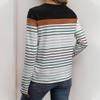 Summer Women Long Sleeve T-shirt O Neck Stripe