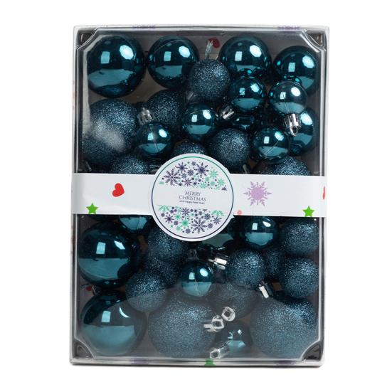42Pcs 3/4/5cm Christmas Balls Set Glitter Surface Various Pattern Christmas Balls Shatterproof Home Reusable Ornaments