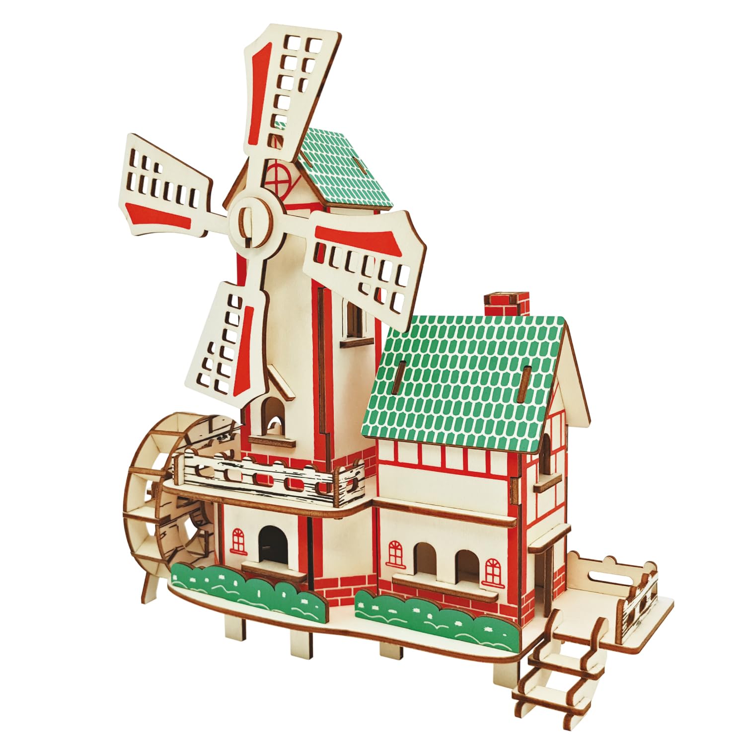 

harmonico Wooden Puzzle, 3D Puzzle for Adults, DIY Gift for Boys and Girls, Dutch Hobby, 3D Craft, Laser Cut, Handmade (Windmill)