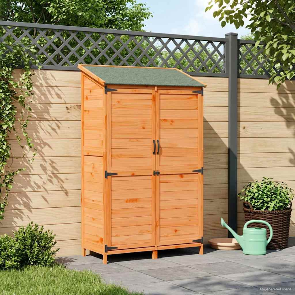 Garden Shed Brown 106.5 x 56 x 176 cm Solid Spruce Wood