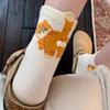 Three-Dimensional Cat Printed Men Female Mid Tube Socks Soft Comfortable Sweat Absorbing Breathable Casual Couples Sock