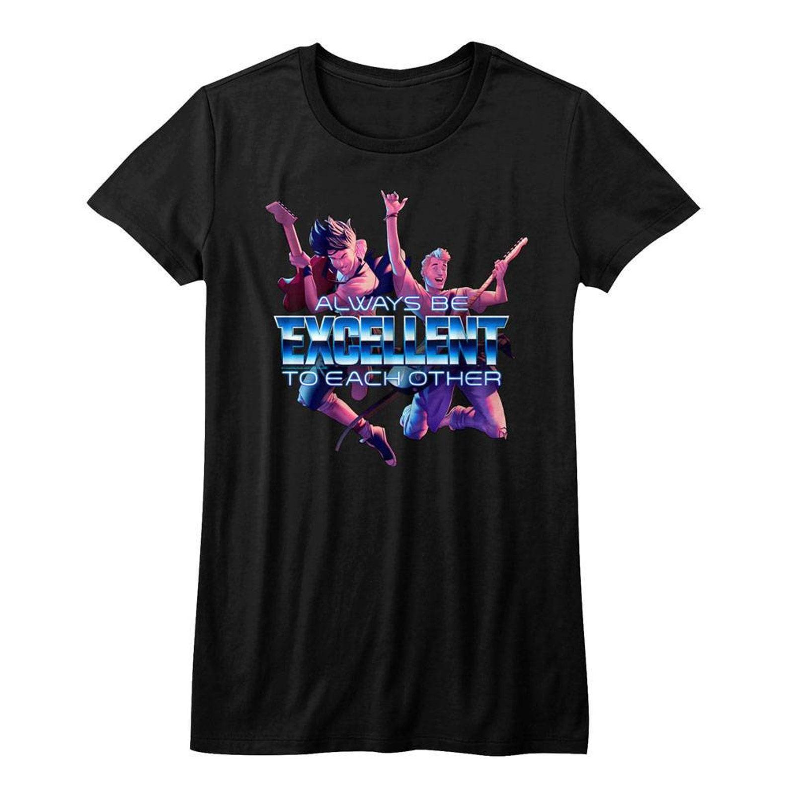 Bill and Ted Always Excellent Black Junior Women s T-Shirt M