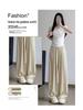 Petite Ice Silk Wide-Leg High Waist Summer Pants for Women