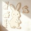 Αυτοκόλλητο Τοίχου Πάσχα Ξύλινο Πασχαλινό Διακοσμητικό Χαριτωμένο Αυτοκόλλητο Τοίχου Κουνελάκι Ξύλινο Πασχαλινό Κουνελάκι Τοίχου για Αίθουσα Διδασκαλίας