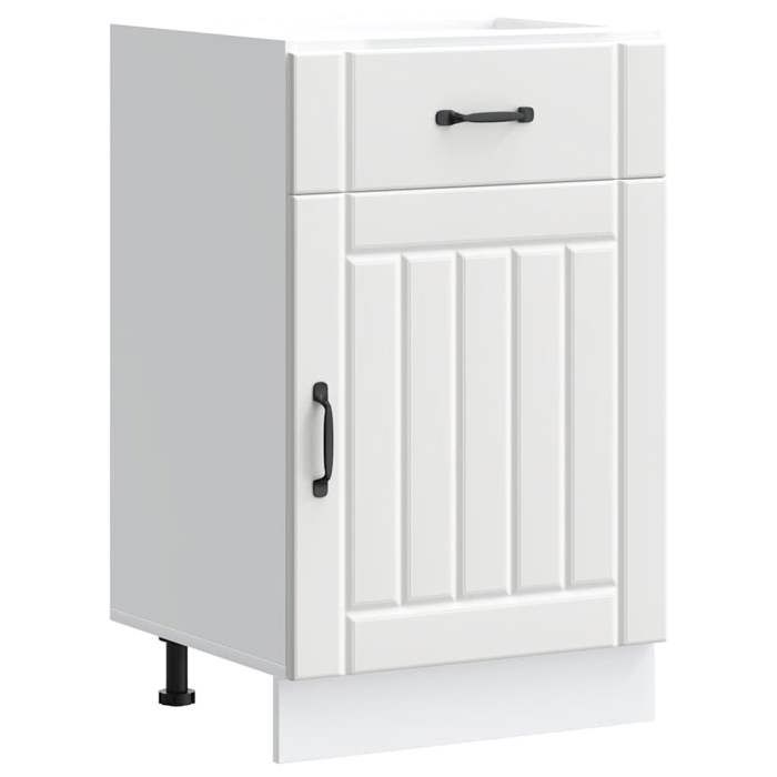 VidaXL Armoire de cuisine Lucca blanc bois d'ingénierie, meuble d'évier, meuble de cuisine avec tiroir, meuble de cuisine à 853717