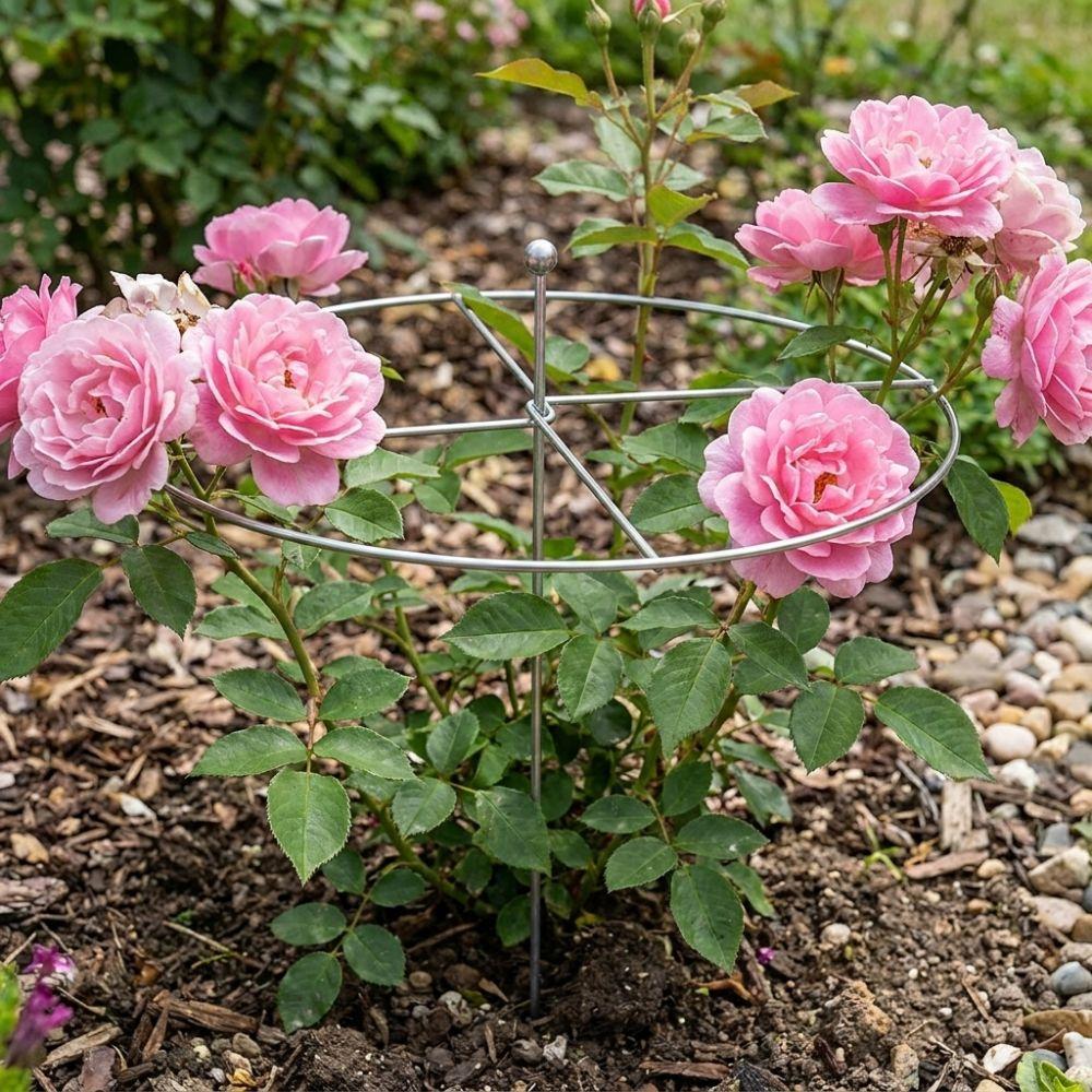 Rust-Proof Metal Plant Support Ring Weather-Resistant Garden Plant Holder Plant Growth Fixing
