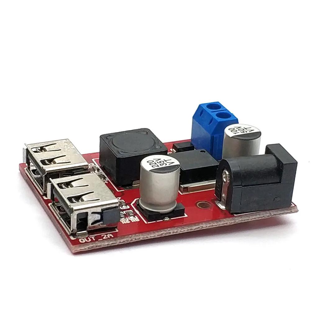 DC-DC Vehicle Charging Board 8V-35V To 5V 8A 3A Power Supply Depressurization Module 2 4 Port USB Output Mobile Charger