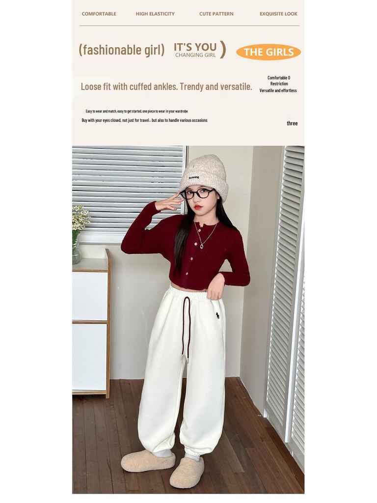 Dívčí zimní kalhoty s fleecovou podšívkou 2025: Husté, Pohodlné Ležérní Tepláky