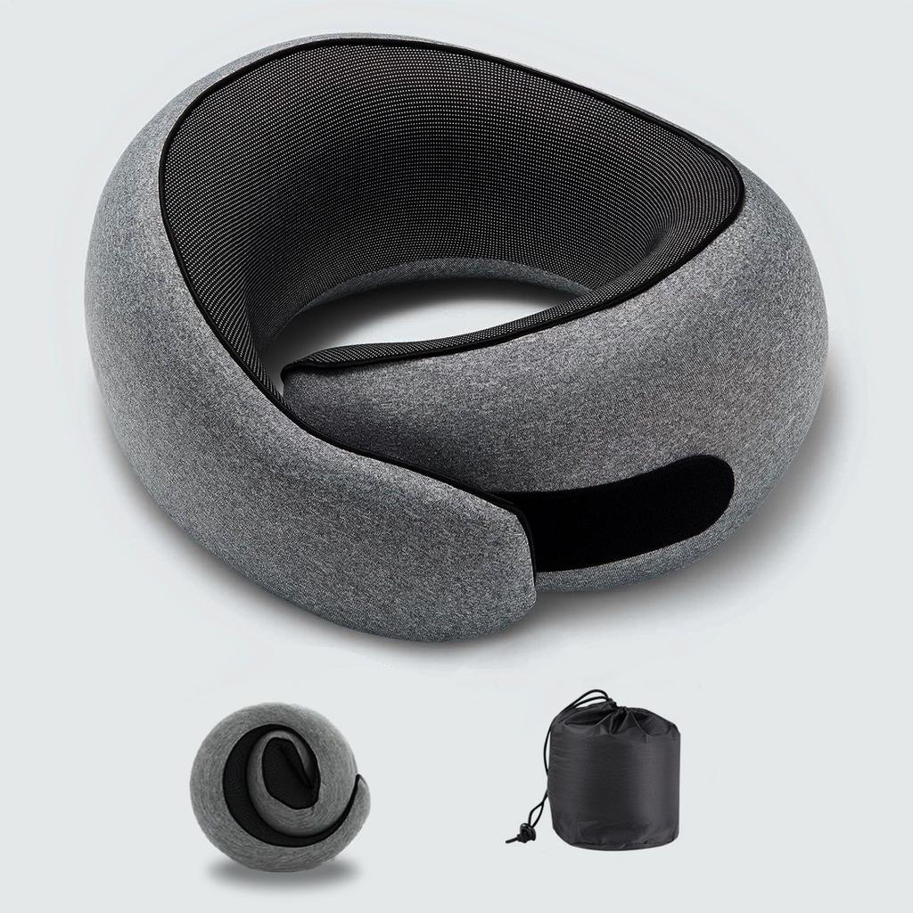 1pc Portable U-shaped Travel Pillow Memory Foam Snail Pillow Travel Neck Support Neck Pillow Adjustable Soft Noon Break Pillows