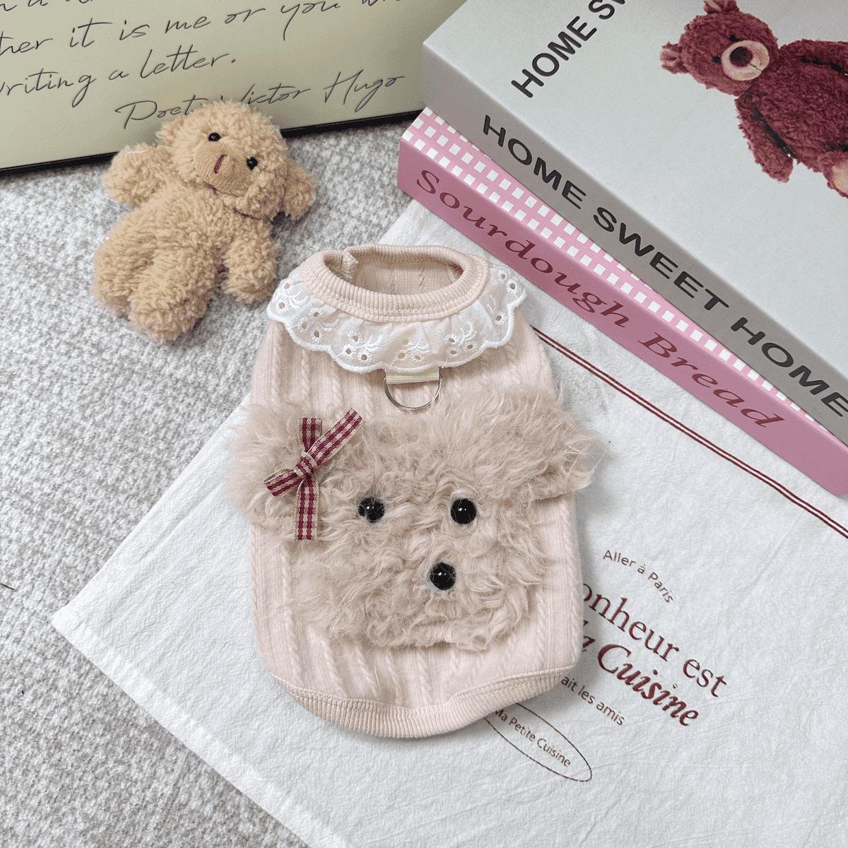 

Хлопковый жилет для кошек с щеткой и пряжкой для поводка - Весна/Осень, против линьки, для маленьких собак и рэгдоллов Medium абрикосовый