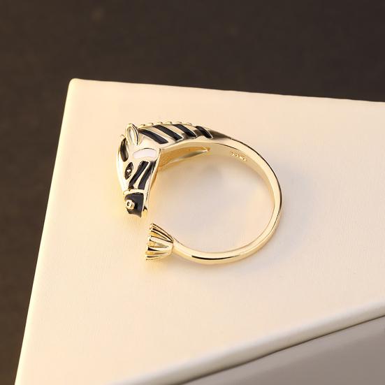 Finger Ring Horse Head Design Opening Adjustable Women Ring 2026 Year of Horse Ring Jewelry Accessories
