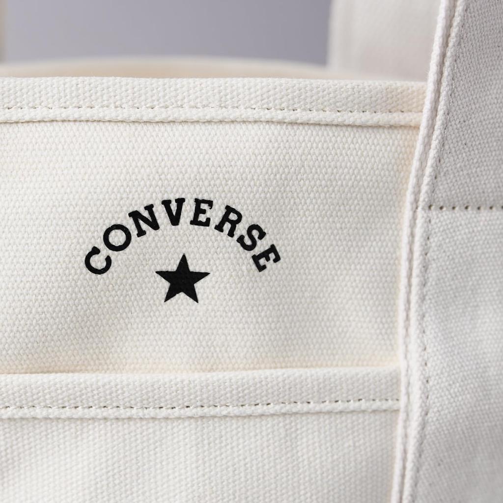 Converse Canvas Mini Tote Bag with Dwear Sticker, Men's and Women's, "TOKYO All Star" (Small, Off-White)