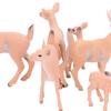 6pcs Small Deer Cake Topper Lifelike Woodland Animal Figurines  Christmas Scene