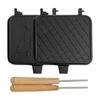 Portable Detachable Sandwich Maker Double Sided Camping Sandwich Maker With Wooden Handle Camping Sandwich Maker