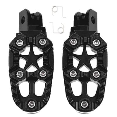 S.fields.inc Wide Foot Pegs Bike Step Mount Off-Road Motorcycle Universal 3 Colors (Black)