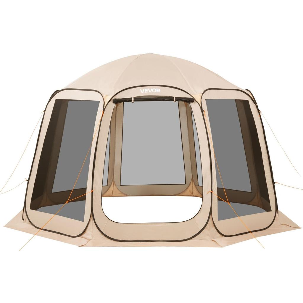 Screen House Tent, 3660 x 3380 x 2300 mm, 10-12 Person Pop Up Screen Tent, Portable Screened in Canopy with Carry Bag, Netting Sides, Ground Stakes,