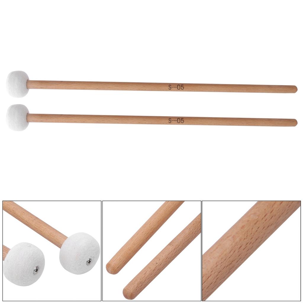 Drum Mallet Hammer White Felt Timpani Snare Drum Musical Instrument Accessories Drum Mallet Hammer Drum Mallet Felt Mallets