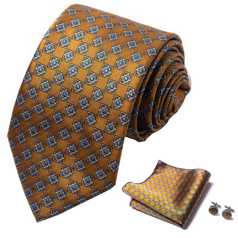 Męski i damski zestaw krawatów o wysokiej gęstości 1200-igłowy formalny biznesowy zestaw krawatów muszka