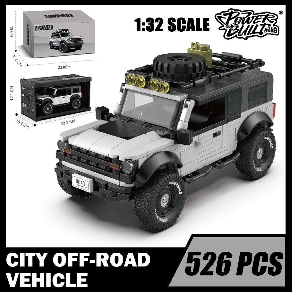 1:32 Scale MOC Off-road Vehicle Sports Car Building Blocks Bricks City Racing SUV Truck Garage Toys with Display Box Kids Gifts