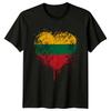 Lithuania Flag Heart Grunge Mens TShirt Lithuanian Pride Tee Unisex T-Shirt