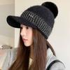 Women's autumn and winter wool hat versatile velvet thickened ear protector knitted hat cute and small face warm cap