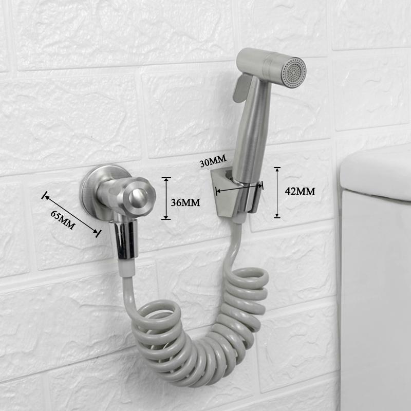 Gebürsteter tragbarer Bidet-Sprayer 304 Edelstahl WC-Bidet-Armatur Kaltes Badezimmer Shattaf-Ventil Jet-Set Einlaufdusche für Po
