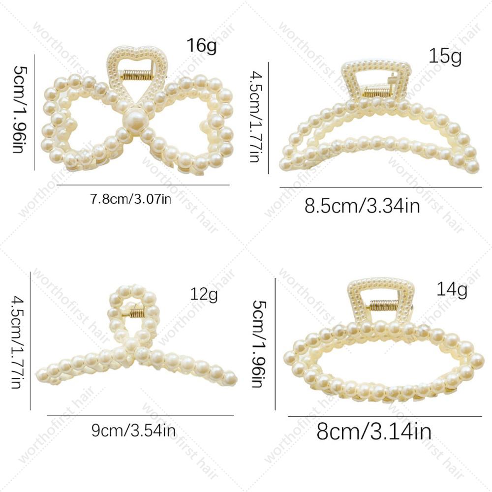 New Fashion Exquisite Medium Small Pearl Geometric Hairpin Hair Crab Hair Claw Women Girl Hair Accessori Headwear accessory