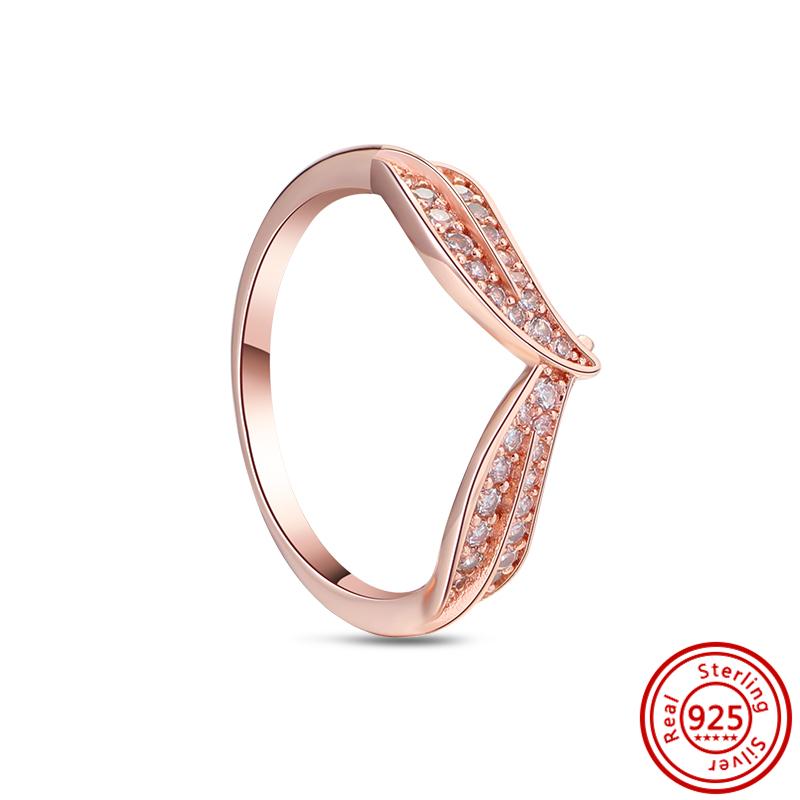925 Sterling Silver Rings for Women Original Infinity Love Heart Engagement Wedding Ring Rose Gold Zircon Luxury Jewelry Gift