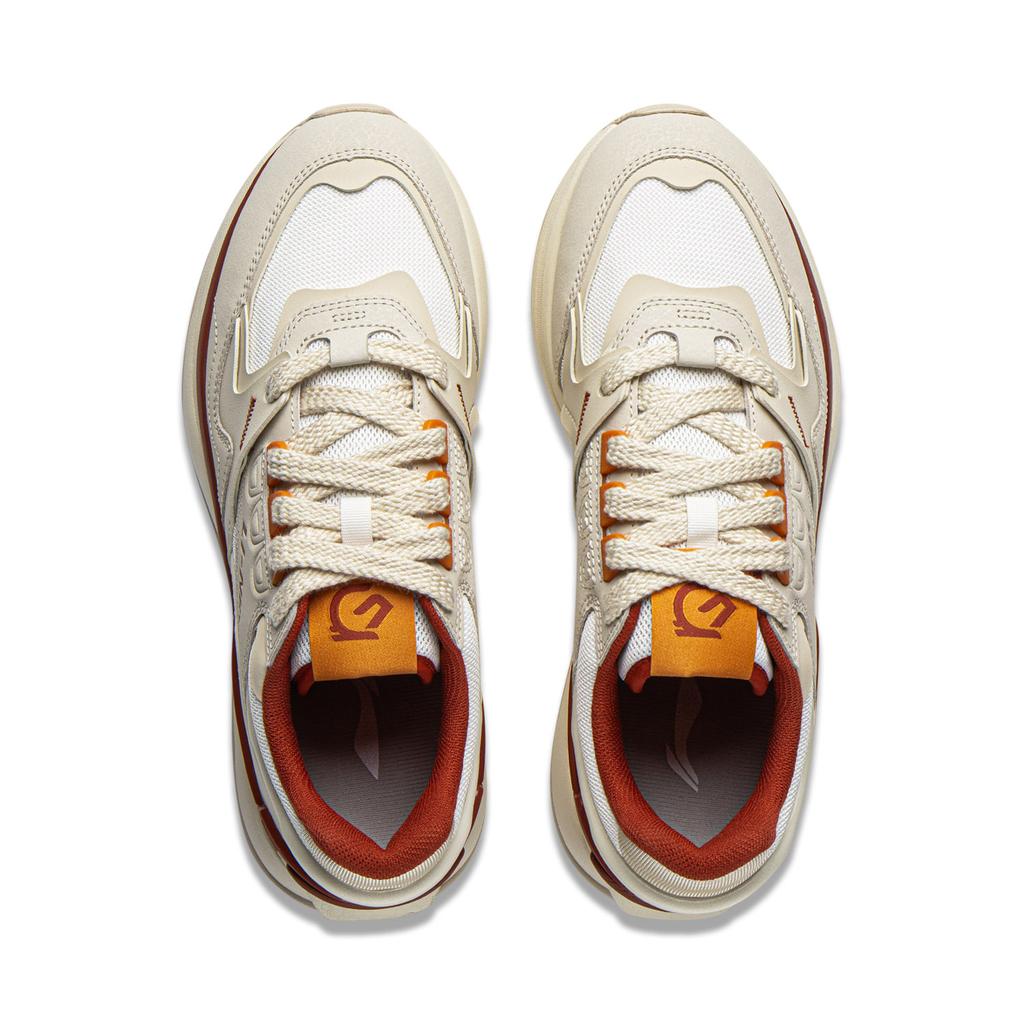 Li Ning 001 Original Aspiration V2 Slip Resistant, Abrasion Resistant, Rebound Low Top Casual Shoes Men's Ecru AGLW015-2