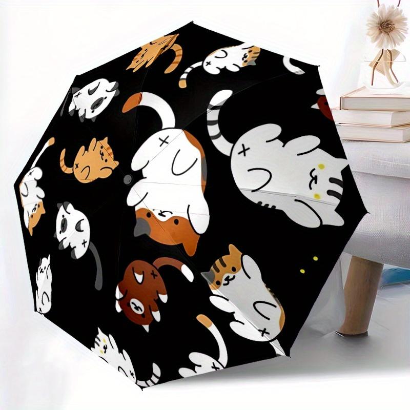 1pc Cats Pattern Automatic Open/Close Umbrella with One Touch Button,, Windproof Design   Lightweight Portable Umbrella for Women & Men6092