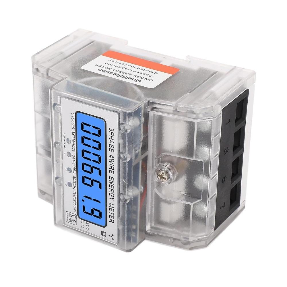 3 Phase 4 Wire Three Phase Energy Meter Electric Kilowatt Hour Meter  Commercial Building