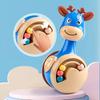 Baby-Wackelfigur mit Rassel und Schiebetier Hirsch Lern- und Bildungsspielzeug Neugeborenen-Beißring Kleinkind-Handglöckchen Mobiles Drück-Quetsch-Wackel-Spielzeug