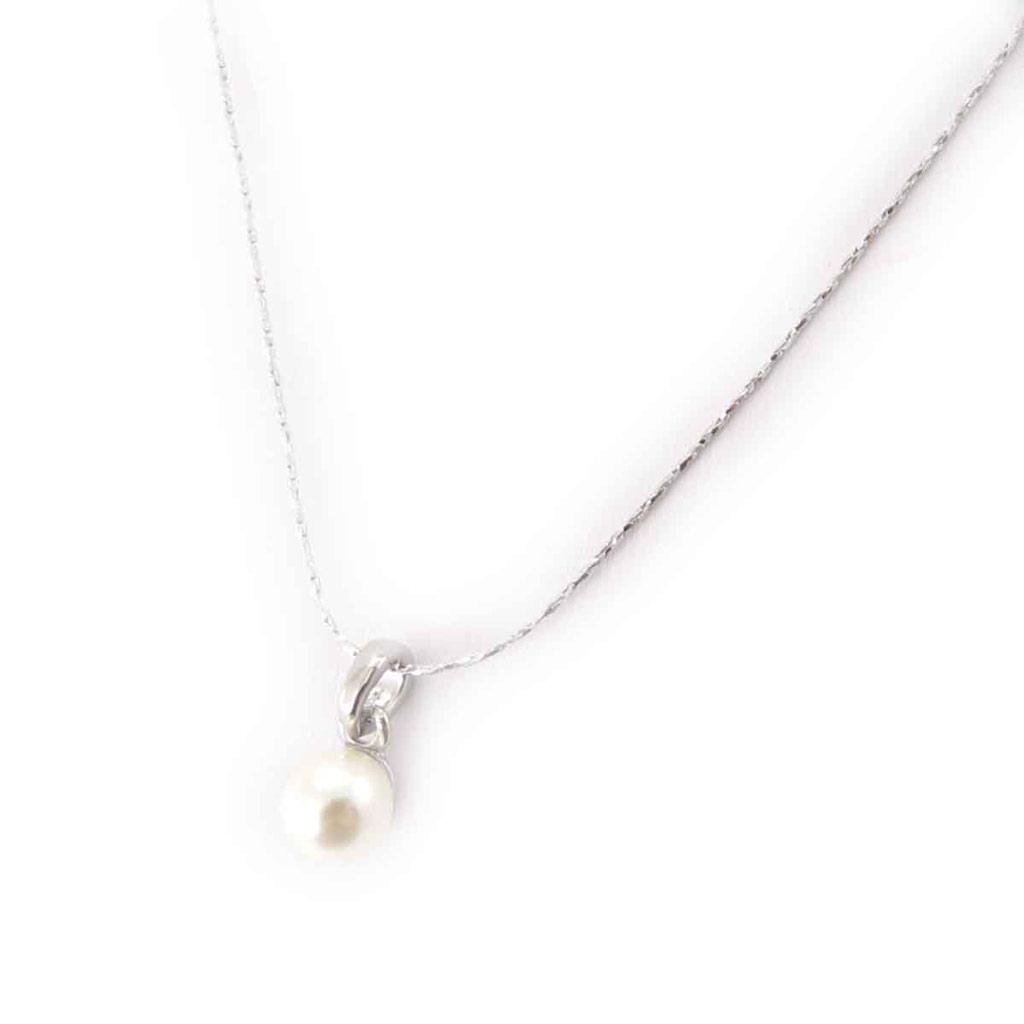 Les Trésors De Lily [J8915] - Silver Ivory 'Perla' Necklace