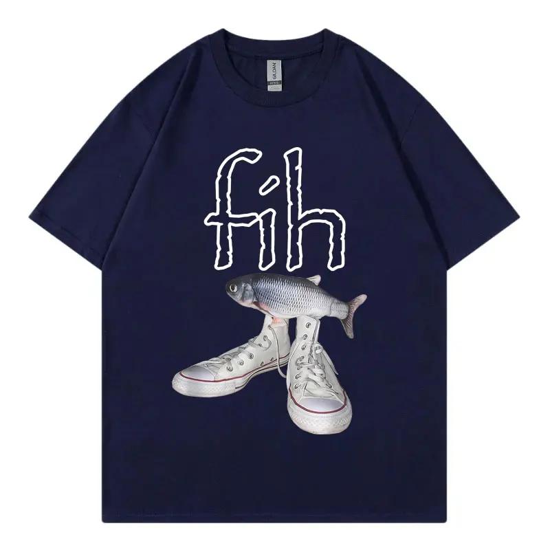

Funny New Style Hot Sale Fih Shoes Graphic T Shirts Misspelled Fish Meme T-shirts Men Women Casual Fashion Short Sleeve T-shirt S