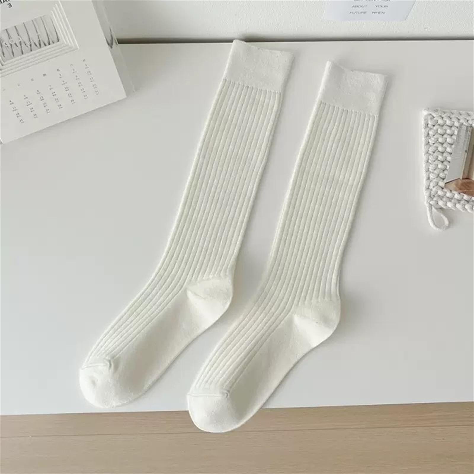 Модные японские минималистичные базовые полосатые хлопковые носки до середины голени мешковатые One Size