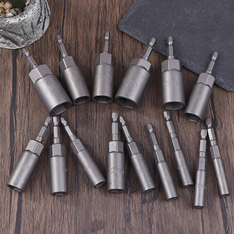 10/15Pcs Length Deepen Impact Socket Adapter 5.5-19Mm Power Nut Driver Socket Set 1/4-Inch Screwdriver Key Head Hand Tool Set