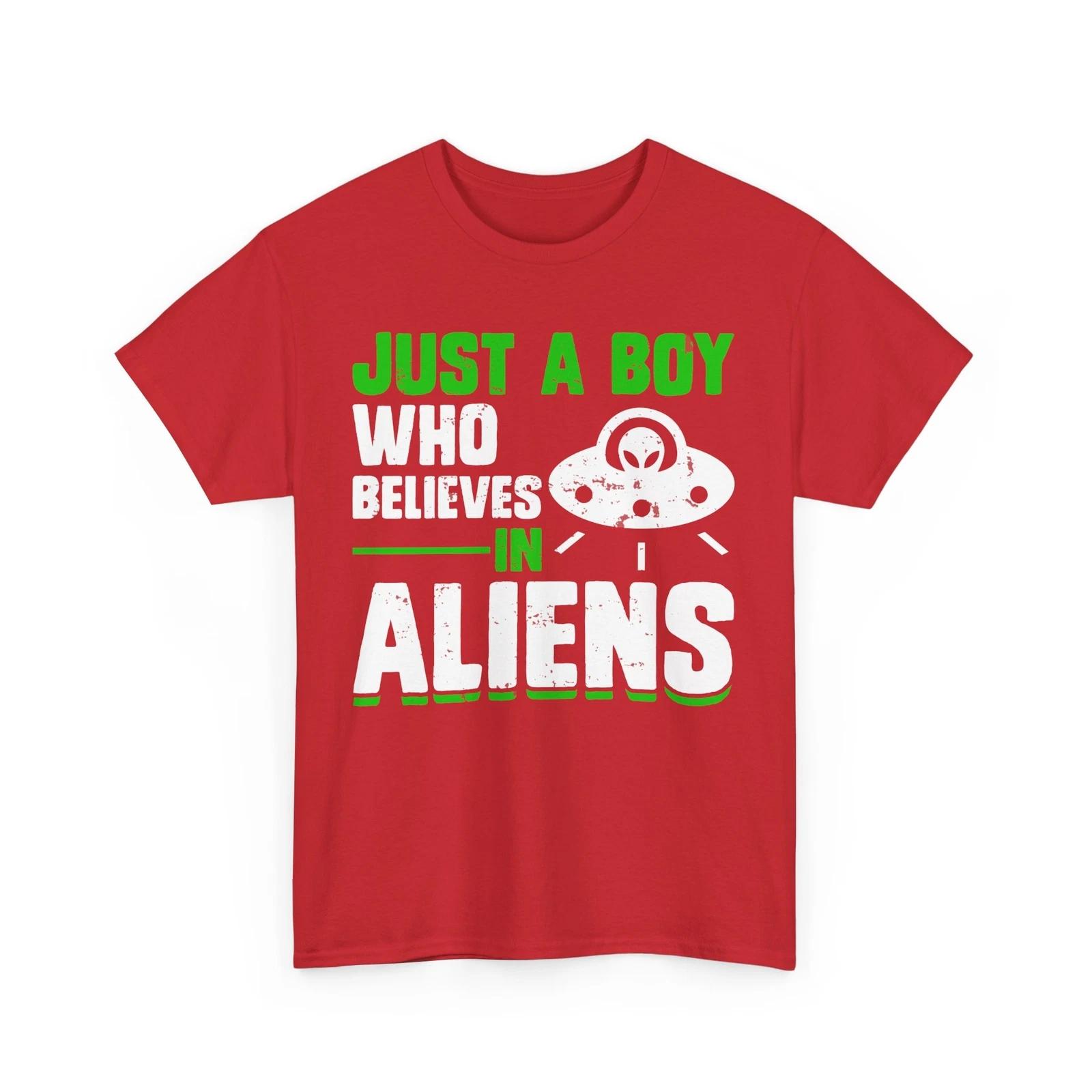 

Alien UFO T-Shirt | Extraterrestrial Just a boy Who Believes in Aliens Shirt XL
