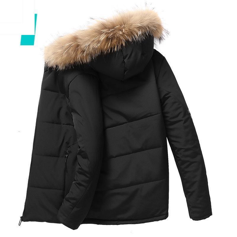 

Мужская хлопковая зимняя меховая воротник плюс бархатная хлопковая куртка красивое хлопковое одеяло с капюшоном свободная