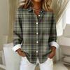 Women's Shirt Blouse Christmas Print Button Long Sleeve Casual Basic Shirt Collar Regular Top