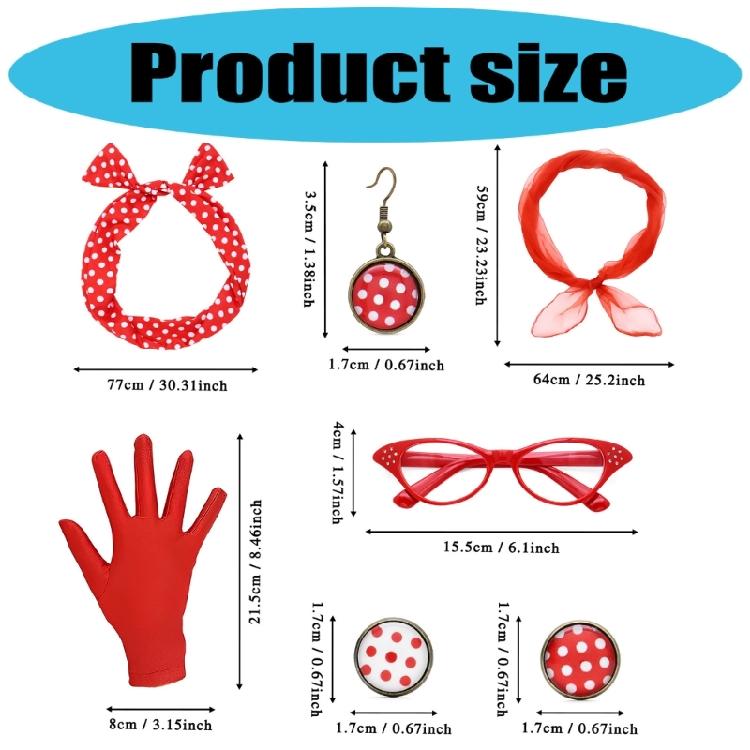 Comfortable Roleplay Essentials Kit With 1950s Inspired Hair Accessory Earrings And Decorative Eyewear