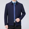High-end Lapel Jacket for Middle-aged Men In Spring and Autumn Mulberry Silk Business Casual Loose Tops for Middle-aged and Elderly Dads