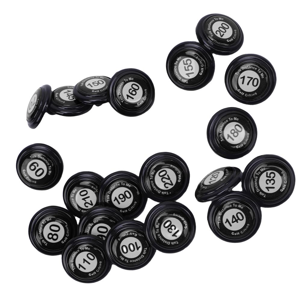20pcs Club Distance Markers Ball Position Markers Club Yardage Sign ABS for Outdoor Sports Black