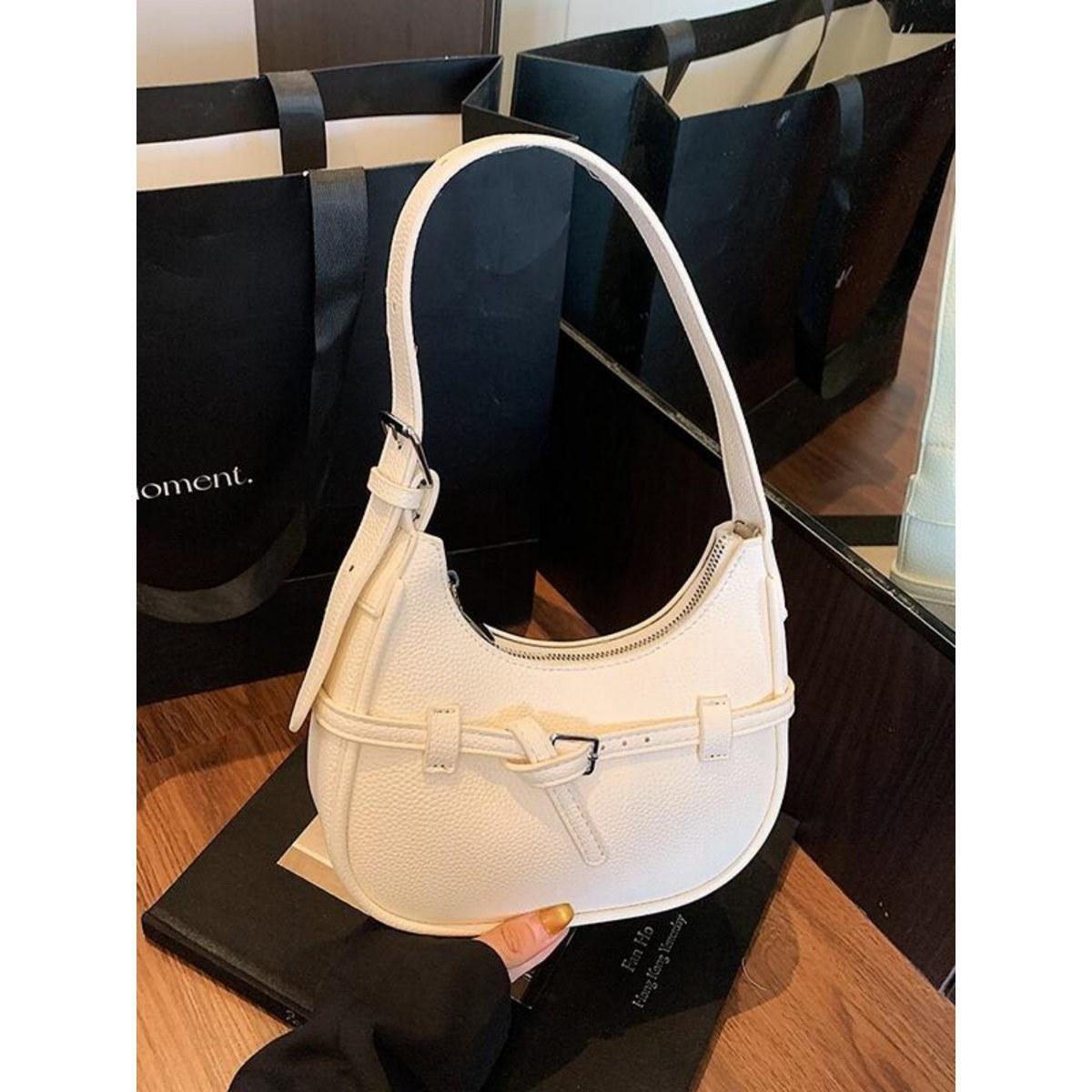 

Summer new fashion versatile trend solid color crescent moon shoulder crossbody portable small square women s bag