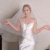 Luxurious Double Layer Bridal Veils Airy Sheer Hair Accessory For Wedding Pearls Adorned Headpiece Classical Design